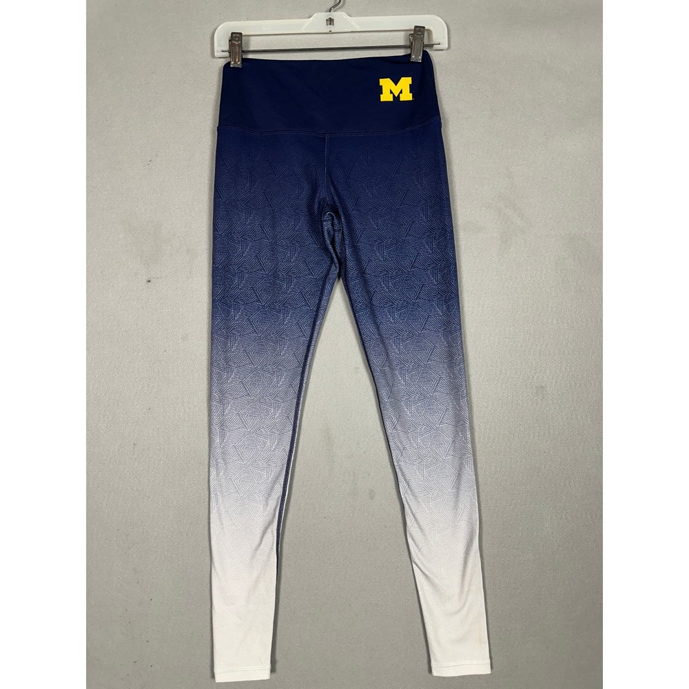 Michigan Wolverines ZooZatz Leggings Womens Small Blue Ombre NCAA Football EUC